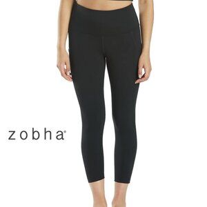 NWT $68 ZOBHA Women XS Easy Melange Jersey Performance High Rise Capri Pants